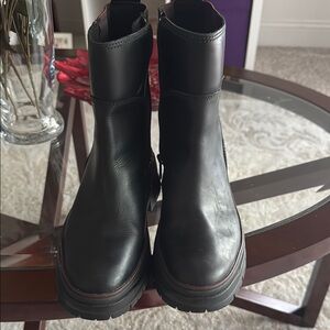 Black Leather Ankle Boots